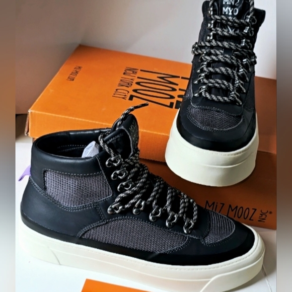 Miz Mooz Alpyne Sneakers Women's size 6.5 Slate Gray Leather NWB Mid/Hi.- New w - Picture 3 of 13